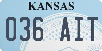 KS license plate 036AIT