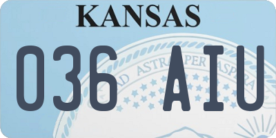 KS license plate 036AIU