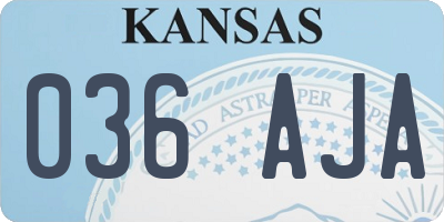 KS license plate 036AJA