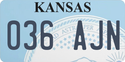 KS license plate 036AJN