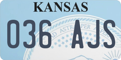 KS license plate 036AJS