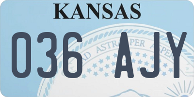KS license plate 036AJY