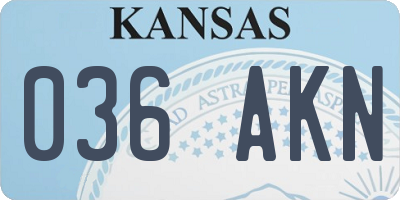 KS license plate 036AKN