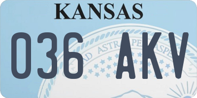 KS license plate 036AKV