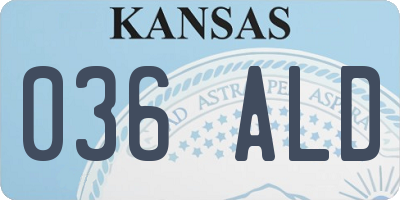 KS license plate 036ALD