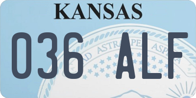 KS license plate 036ALF