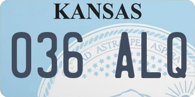 KS license plate 036ALQ