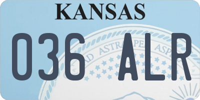 KS license plate 036ALR