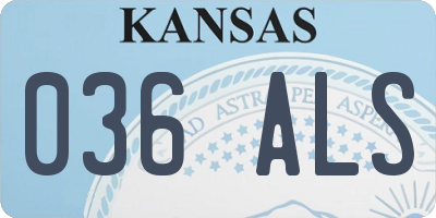 KS license plate 036ALS