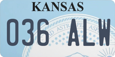 KS license plate 036ALW