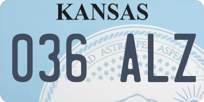 KS license plate 036ALZ
