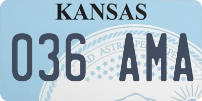 KS license plate 036AMA