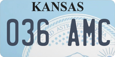 KS license plate 036AMC
