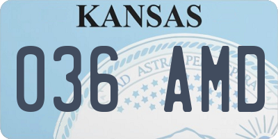 KS license plate 036AMD