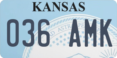 KS license plate 036AMK