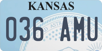 KS license plate 036AMU