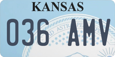 KS license plate 036AMV