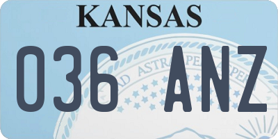 KS license plate 036ANZ