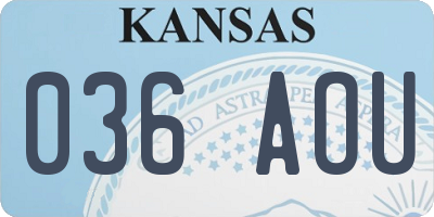 KS license plate 036AOU