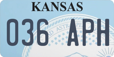 KS license plate 036APH