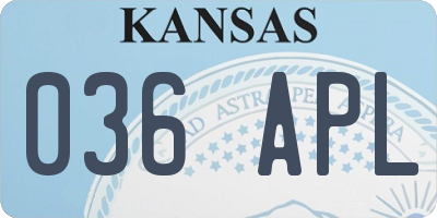 KS license plate 036APL