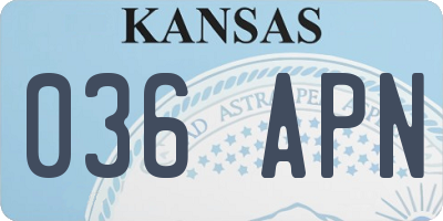 KS license plate 036APN