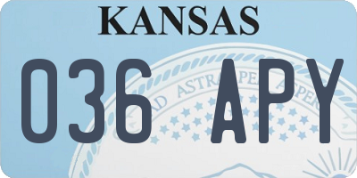 KS license plate 036APY