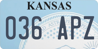 KS license plate 036APZ