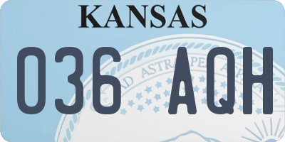 KS license plate 036AQH