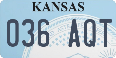 KS license plate 036AQT