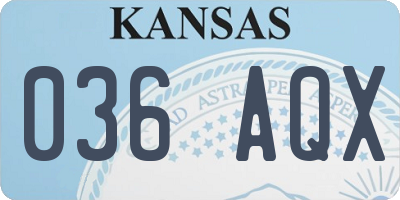 KS license plate 036AQX