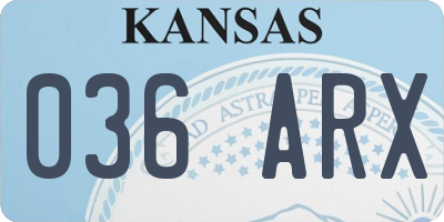 KS license plate 036ARX