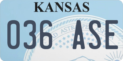 KS license plate 036ASE