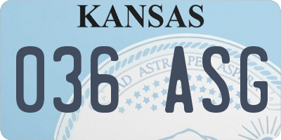 KS license plate 036ASG