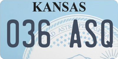 KS license plate 036ASQ