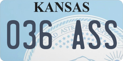 KS license plate 036ASS