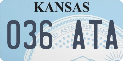 KS license plate 036ATA