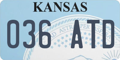KS license plate 036ATD