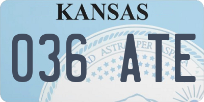 KS license plate 036ATE