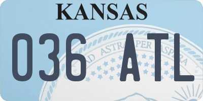 KS license plate 036ATL