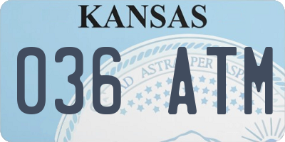 KS license plate 036ATM
