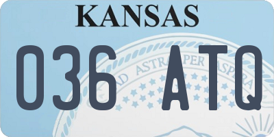 KS license plate 036ATQ