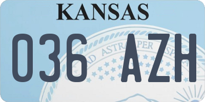 KS license plate 036AZH