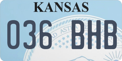 KS license plate 036BHB