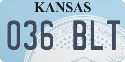 KS license plate 036BLT