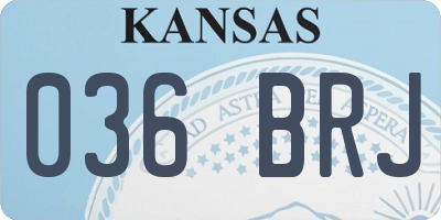 KS license plate 036BRJ