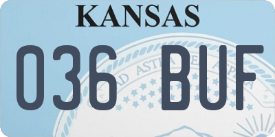 KS license plate 036BUF