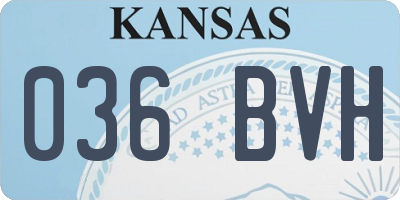 KS license plate 036BVH