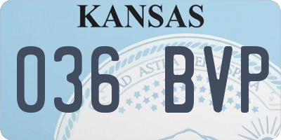 KS license plate 036BVP