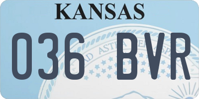 KS license plate 036BVR